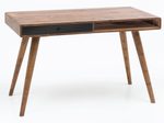 WOHNLING Schreibtisch WL1.961 Sheesham/schwarz
