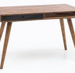 WOHNLING Schreibtisch WL1.961 Sheesham/schwarz