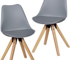 WOHNLING 2er Set Esszimmerstuhl LIMA WL5.023 grau