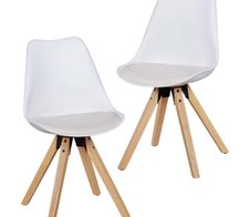 WOHNLING 2er Set Esszimmerstuhl LIMA WL5.024 weiß