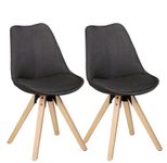 WOHNLING 2er Set Esszimmerstuhl LIMA WL5.026 anthrazit