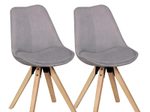 WOHNLING 2er Set Esszimmerstuhl LIMA WL5.029 hellgrau