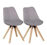 WOHNLING 2er Set Esszimmerstuhl LIMA WL5.029 hellgrau