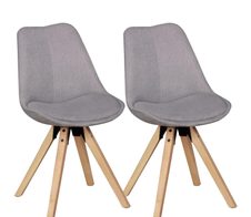 WOHNLING 2er Set Esszimmerstuhl LIMA WL5.029 hellgrau