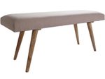 WOHNLING WL5.329 Sitzbank SALIM Stoff / Massivholz 117x51x38 cm im Retro Stil Gepolsterte Stoffbank Braun Beige