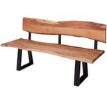 WOHNLING Esszimmerbank mit Lehne GAYA WL5.639 Akazie