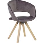 WOHNLING Esszimmerstuhl Samt WL6.017 dunkelgrau