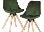 WOHNLING 2er Set Esszimmerstuhl Stoff WL6.036 grün