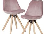 WOHNLING 2er Set Esszimmerstuhl Stoff WL6.037 rosa
