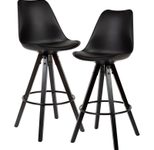 WOHNLING 2er Set Barhocker WL6.126 Kunstleder schwarz