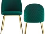 WOHNLING 2er Set Esszimmerstuhl Samt WL6.403 grün