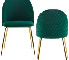 WOHNLING 2er Set Esszimmerstuhl Samt WL6.403 grün