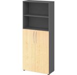 HAMMERBACHER Regalschrank 4770, V4770/G/3/BM grafit, ahorn
