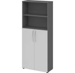 HAMMERBACHER Regalschrank 4770, V4770/G/5/BM grafit, lichtgrau