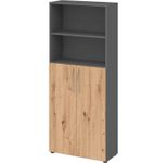 HAMMERBACHER Regalschrank 4770, V4770/G/R/BM grafit, asteiche