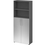 HAMMERBACHER Regalschrank 4770, V4770/G/S/BM grafit, silber