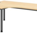 HAMMERBACHER VHS82/3/G höhenverstellbarer Schreibtisch 68,5 - 81 cm ahorn / grafit