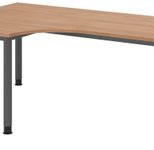 HAMMERBACHER VHS82/N/G höhenverstellbarer Schreibtisch 68,5 - 81 cm nussbaum / grafit