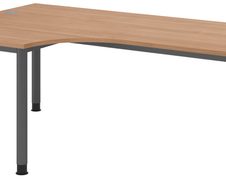 HAMMERBACHER VHS82/N/G höhenverstellbarer Schreibtisch 68,5 - 81 cm nussbaum / grafit