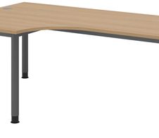 HAMMERBACHER VHS82/E/G höhenverstellbarer Schreibtisch 68,5 - 81 cm eiche / grafit