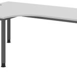 HAMMERBACHER VHS82/5/G höhenverstellbarer Schreibtisch 68,5 - 81 cm lichtgrau / grafit