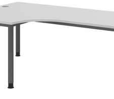 HAMMERBACHER VHS82/5/G höhenverstellbarer Schreibtisch 68,5 - 81 cm lichtgrau / grafit