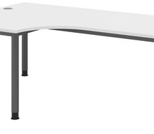 HAMMERBACHER VHS82/W/G höhenverstellbarer Schreibtisch 68,5 - 81 cm weiß / grafit
