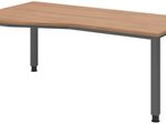 HAMMERBACHER VQS18/N/G höhenverstellbarer Schreibtisch 68,5 - 81 cm nussbaum / grafit