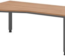 HAMMERBACHER VQS18/N/G höhenverstellbarer Schreibtisch 68,5 - 81 cm nussbaum / grafit