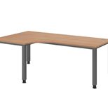 HAMMERBACHER VQS82/N/G höhenverstellbarer Schreibtisch 68,5 - 81 cm nussbaum / grafit