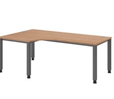 HAMMERBACHER VQS82/N/G höhenverstellbarer Schreibtisch 68,5 - 81 cm nussbaum / grafit