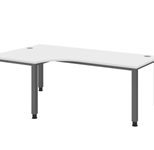 HAMMERBACHER VQS82/W/G höhenverstellbarer Schreibtisch 68,5 - 81 cm weiß / grafit