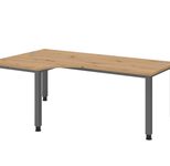 HAMMERBACHER VQS82/R/G höhenverstellbarer Schreibtisch 68,5 - 81 cm asteiche / grafit