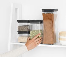 brabantia Vorratsdosen-Set 2x 0,7/2x 1,6 l transparent, schwarz