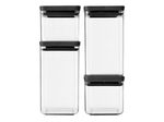 brabantia Vorratsdosen-Set 2x 0,7/2x 1,6 l transparent, schwarz