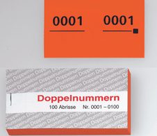 WOLF & APPENZELLER Doppelnummernblöcke 0001-0100, 0101-0200, 0201-0300, 0301-0400, 0401-0500