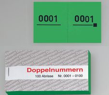 WOLF & APPENZELLER Doppelnummernblöcke 0001-0100, 0101-0200, 0201-0300, 0301-0400, 0401-0500
