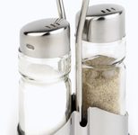 Salz- & Pfefferstreuer-Set transparent/silber 13,0 cm
