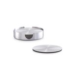 Zeller Untersetzer 10 cm silber, schwarz