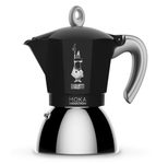 Bialetti Moka Induktion - Espressokocher mit Bi-Layer-Kessel - schwarz - für 4 Tassen