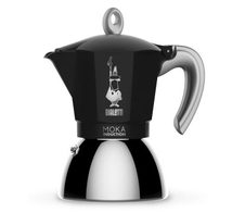Bialetti Moka Induktion - Espressokocher mit Bi-Layer-Kessel - schwarz - für 4 Tassen