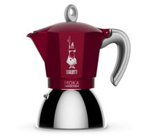 Bialetti Moka Induktion - Espressokocher mit Bi-Layer-Kessel - rot - für 6 Tassen