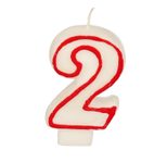 PAPSTAR 2 Zahlenkerzen 7.3 cm weiß, rot