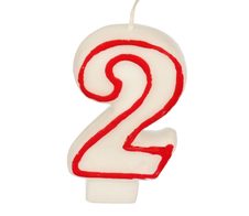 PAPSTAR 2 Zahlenkerzen 7.3 cm weiß, rot