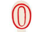 PAPSTAR 0 Zahlenkerzen 7.3 cm weiß, rot