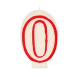 PAPSTAR 0 Zahlenkerzen 7.3 cm weiß, rot