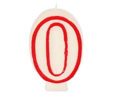 PAPSTAR 0 Zahlenkerzen 7.3 cm weiß, rot