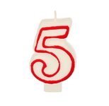 PAPSTAR 5 Zahlenkerzen 7.3 cm weiß, rot