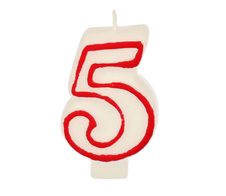 PAPSTAR 5 Zahlenkerzen 7.3 cm weiß, rot