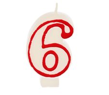 PAPSTAR 6 Zahlenkerzen 7.3 cm weiß, rot